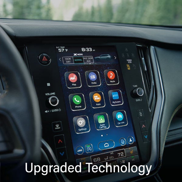 An 8-inch available touchscreen with the words “Ugraded Technology“. | Five Star Subaru in Grapevine TX
