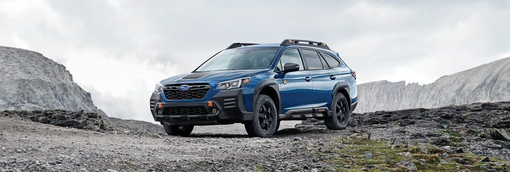 A 2023 Outback Wilderness parked in the mountains. | Five Star Subaru in Grapevine TX